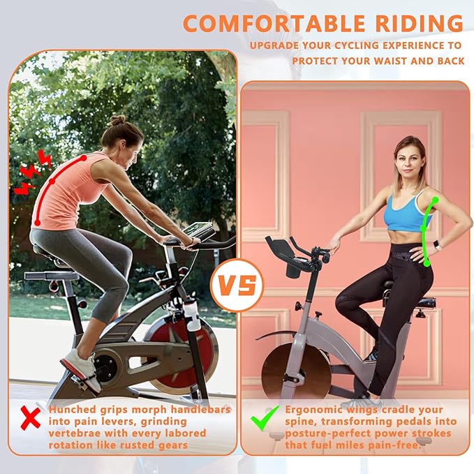 Handlebar Extender for Peloton Indoor Exercise Bikes, 1 Pair of Ultimate Handlebar Extension of Peloton Accessories (Bull-horn (with Black Tapes))