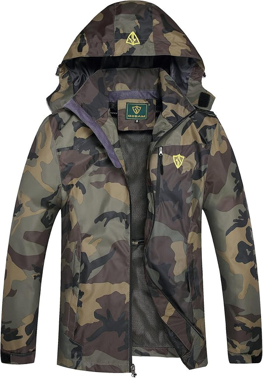 GIISAM Mens Windproof Jacket Waterproof Lightweight Mountain Sport Jacket for Men Hooded Windbreaker Raincoat