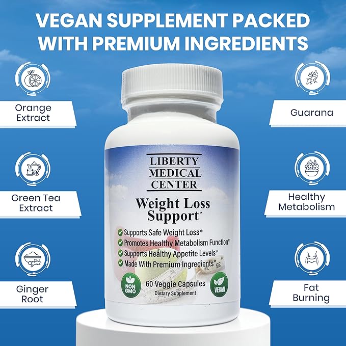 Doctor Recommended Healthy Weight Loss Supplement | Appetite Suppressant for Weight Loss | Fat Burner for Women and Men | Vegan, Non-GMO, Gluten Free | Metabolism Booster | 60 Count (30-Day Supply)