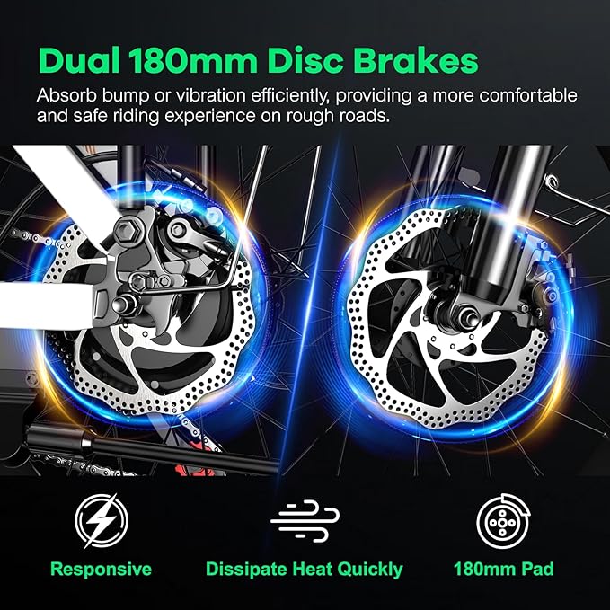 Foldable Electric Bike for Adults, 30+MPH, 48V 20Ah Removable Lithium Battery up to 80Miles, 20" Fat Tire 1000W Peak Motor Dirt Ebike Adult Electric Bicycle for Commute Beach Mountain E Bike