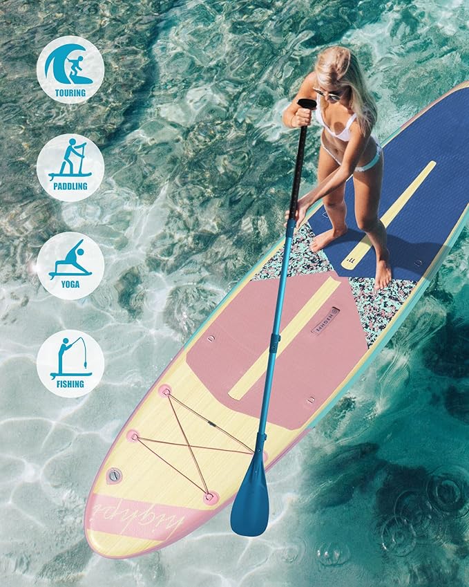 Highpi Inflatable Stand Up Paddle Board for Youth and Adults – Wide Sup with Premium Accessories, Blow Up Paddleboard for Surfing, Fishing, Yoga & More