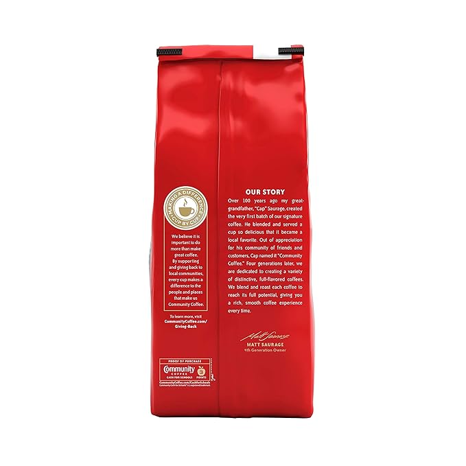 Community Coffee Café Special Blend Ground Coffee, Medium-Dark Roast, 32 Ounce Bag (Pack of 4)