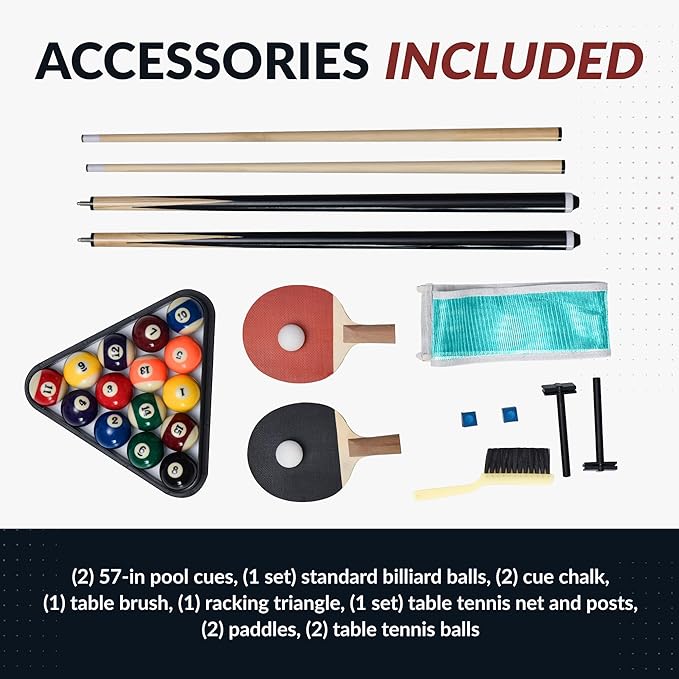 Hathaway Logan 7-ft Pool Table Combo Set with Benches - Rustic Gray with Blue Felt, Barnwood