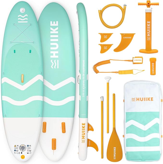 Inflatable Paddle Board for Adults with Accessories Included, Oar, Fins, Pump. Stand Up Paddleboard Great Stability and Resistance. 10’ x 33" x 5.9", Maximum Load 286 lb