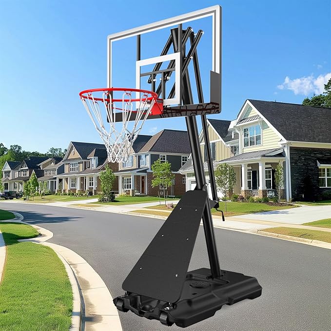 IGL In ground Basketball Hoops Outdoor, 10ft Height Adjustable Basketball Goal In ground with Shatterproof Backboard and Pro-Style Rim