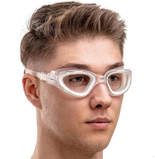AqtivAqua Swimming Goggles, DX Wide View Swim Goggles for Adult Men Women, Anti Fog No Leaking