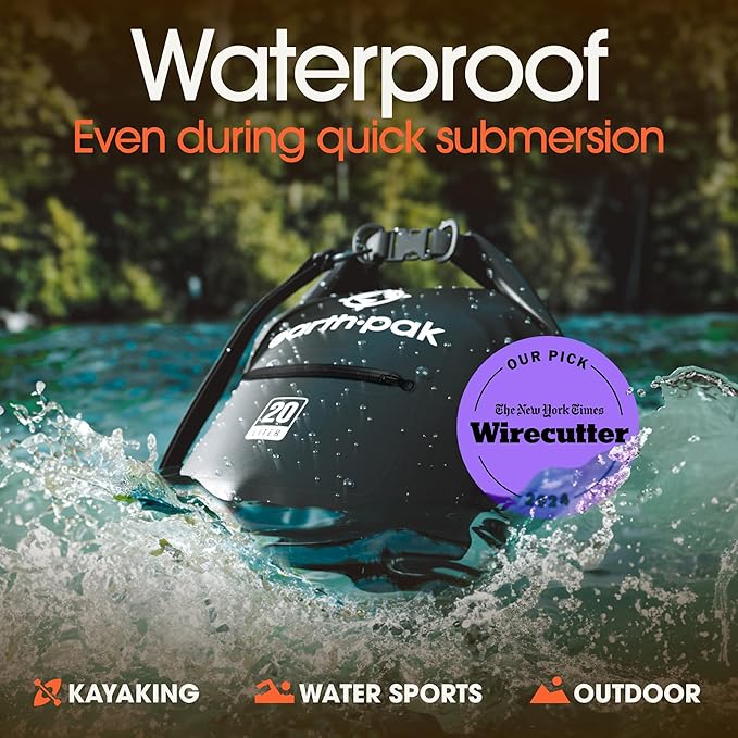 Earth Pak Waterproof Dry Bag - Roll Top Waterproof Backpack Sack Keeps Gear Dry for Kayak with Waterproof Phone Case