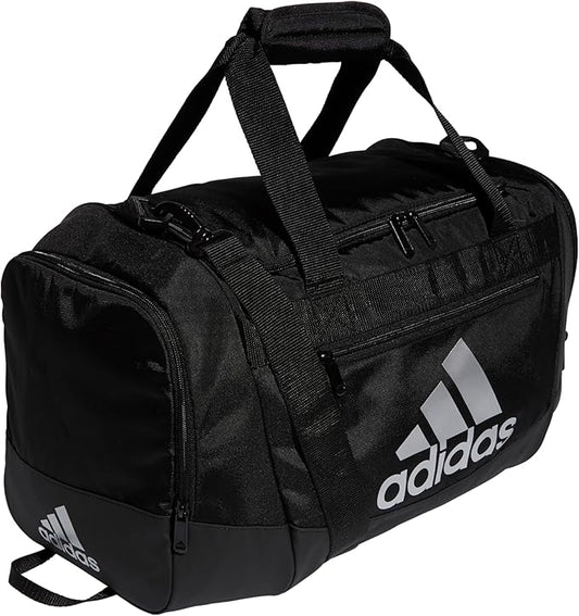 adidas Unisex Defender 4.0 Gym Duffel Bag for Men and Women, Black/Silver Metallic, Small (38L)