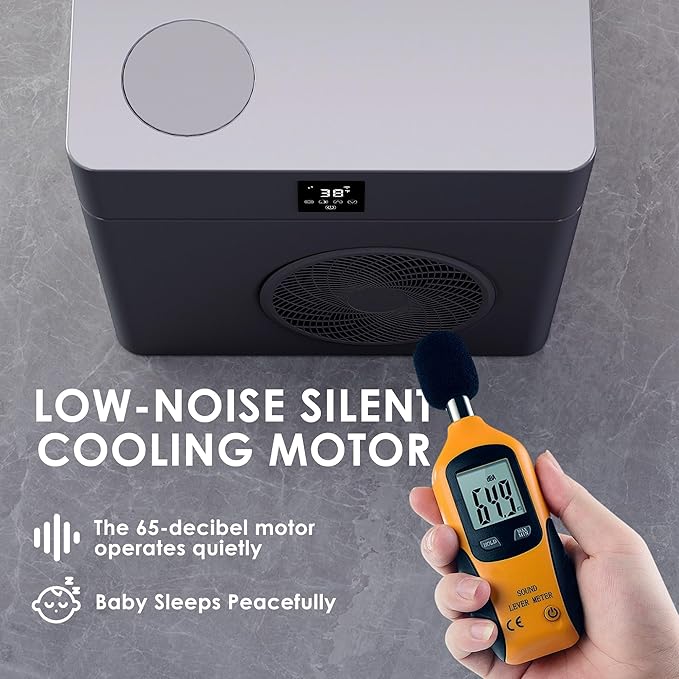 Deeptime Smart Cold Plunge Tub,Ice Bath with Built-In Chiller(Down to 38F),Smartphone Control,Whisper-Quiet,Spacious Design for Full-Body Recovery & Cold Therapy,Black