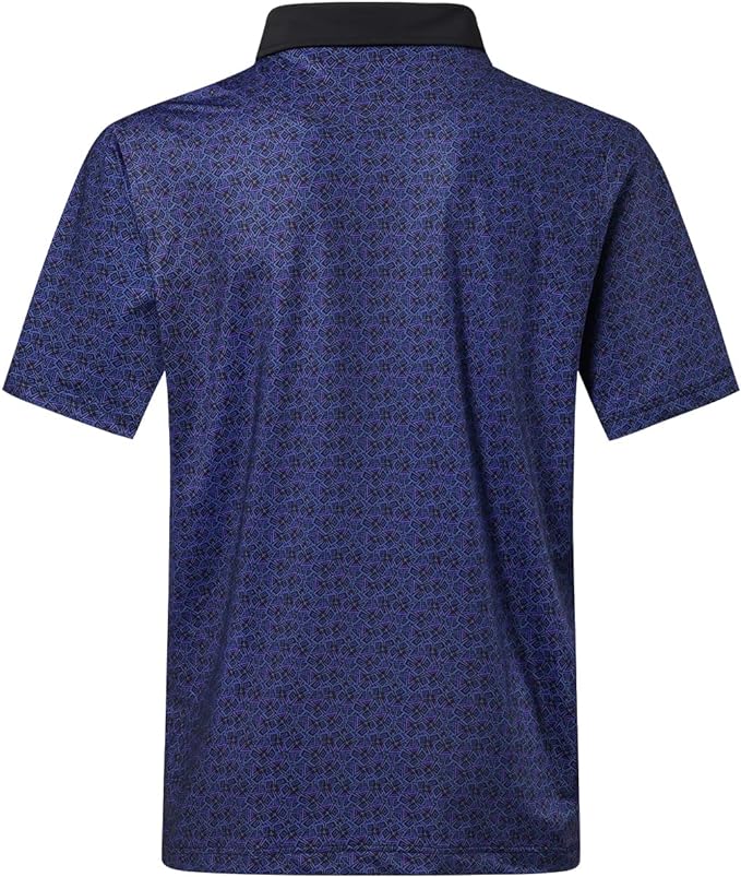 DEOLAX Mens Polo Shirts Fashion Print Mens Golf Shirt Dry Fit Mens Golf Polo Short Sleeve Quick Dry Funny Golf Shirt for Men