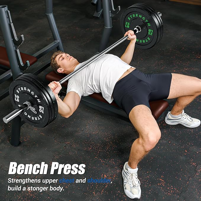 GIKPAL 2-Inch Bumper Plates High Bounce - Rubber Olympic Weight Plates Set for Home Gym, Barbell Plates for Weight Lifting Strength Training,