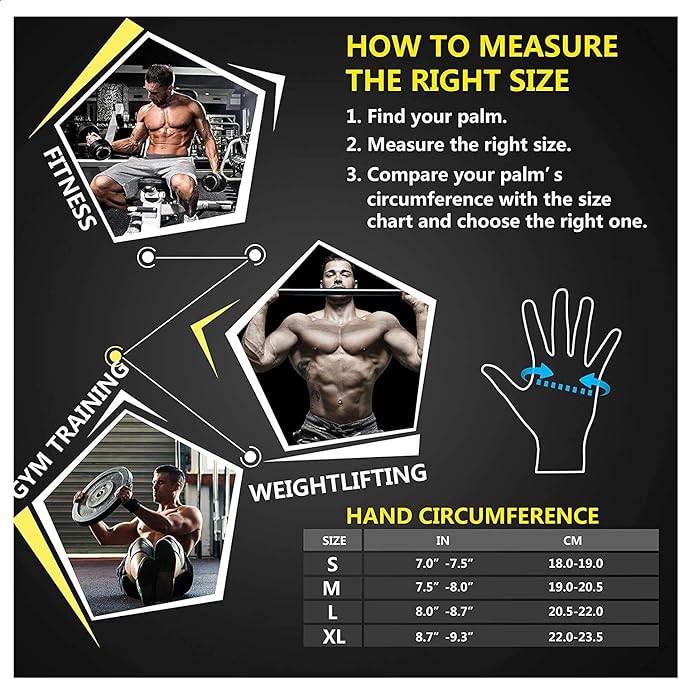 ihuan Ventilated Weight Lifting Gym Workout Gloves with Wrist Wrap Support for Men & Women, Full Palm Protection, for Weightlifting, Training, Fitness, Hanging, Pull ups