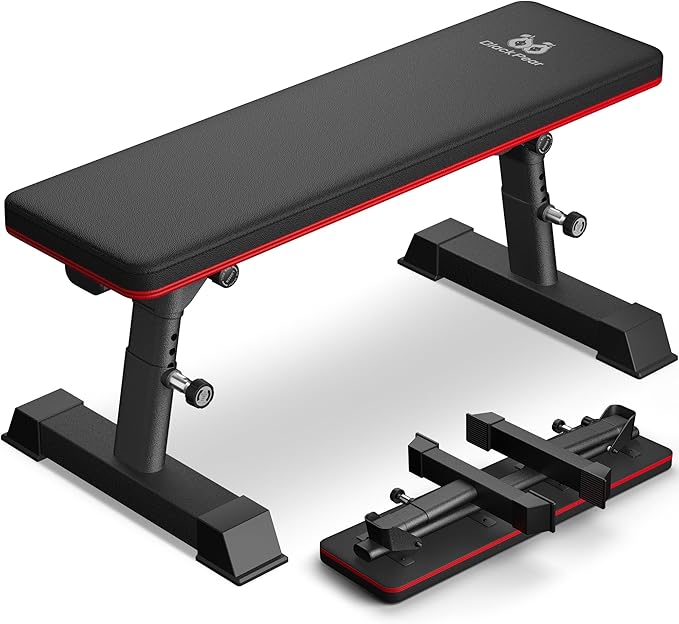 Flat Weight Bench - Heavy Duty Foldable Workout Bench for Home Gym, 1300lb Capacity Adjustable Strength Training Bench Press for Ab and Full Body Exercises, Sturdy and Easy to Fold