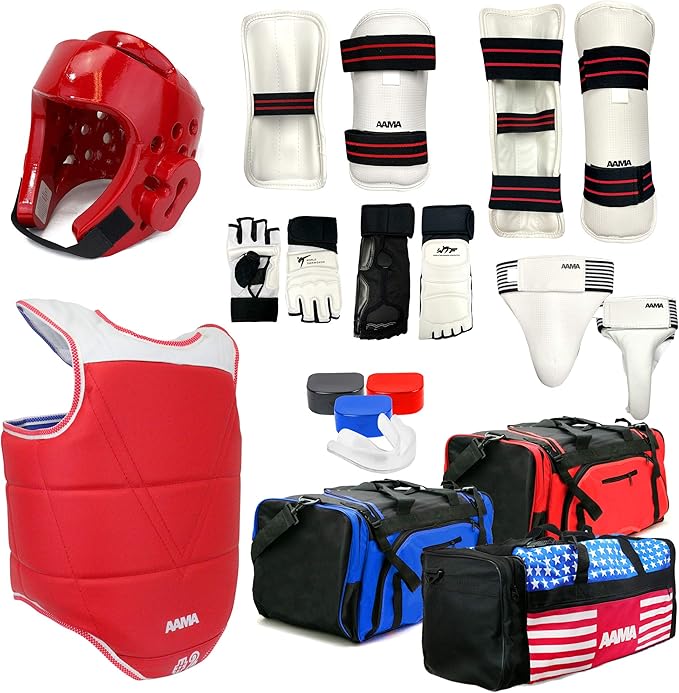 AAMA Complete Taekwondo Sparring Protective Gear Equipment Set - Customizable