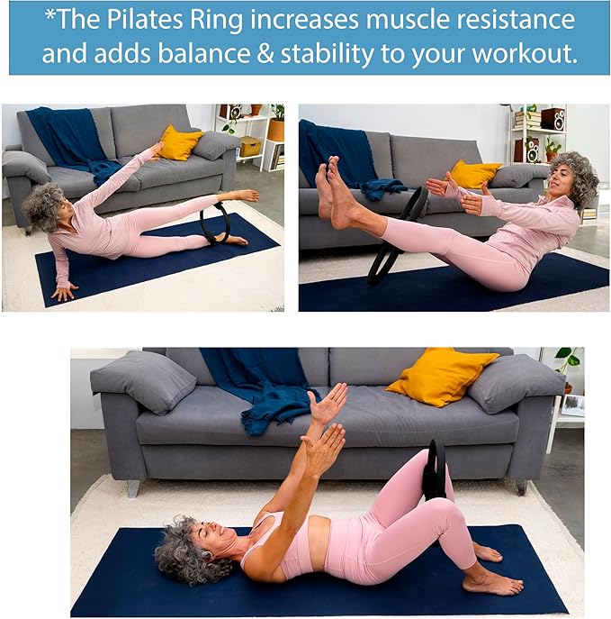 at Home Pilates Kit Featuring Ring, Ball, Band, and Workout Cards. Ultimate at Home Pilates Workout Set..