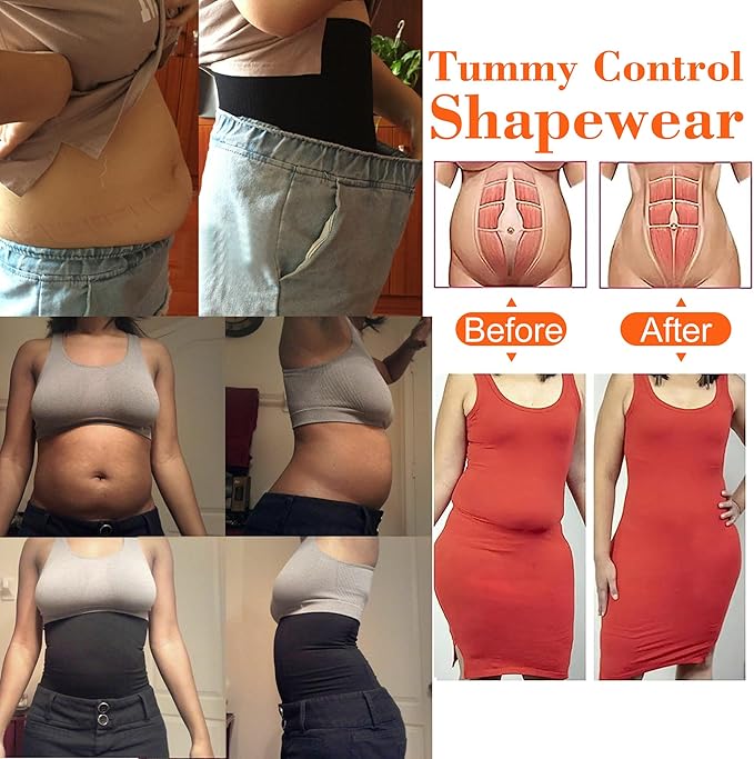 FUT Women's Waist Trainer Shapewear Tummy Control Waist Cincher Slim Body Shaper Postpartum Belly Band Wrap