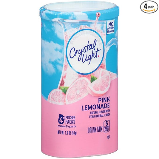 Crystal Light Pink Lemonade Drink Mix (8-Quart), 1.9-Ounce Canisters (Pack of 4)