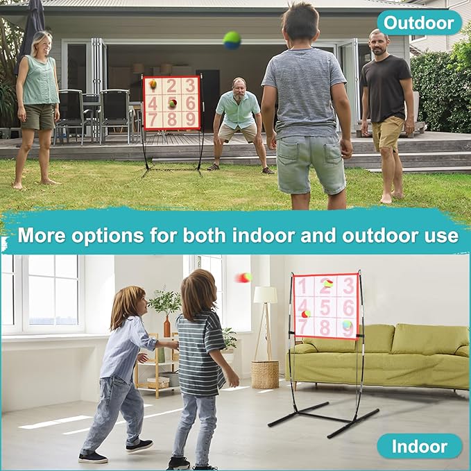 Dart Board for Kids, Kids Dart Board Set with Sticky Balls/Support Frame, Indoor/Sport Outdoor Fun Party Play Game,Easy Set Up and Included Carry Bag