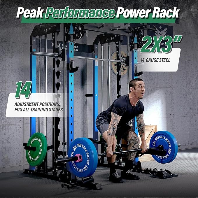 B52 Machine Home Gym with Power Rack, Cable Crossover, Dual Pulley System, Landmine, and Multi-Grip Pull-Up Bar – Heavy-Duty Fitness Equipment for Strength Training and Full-Body Workouts