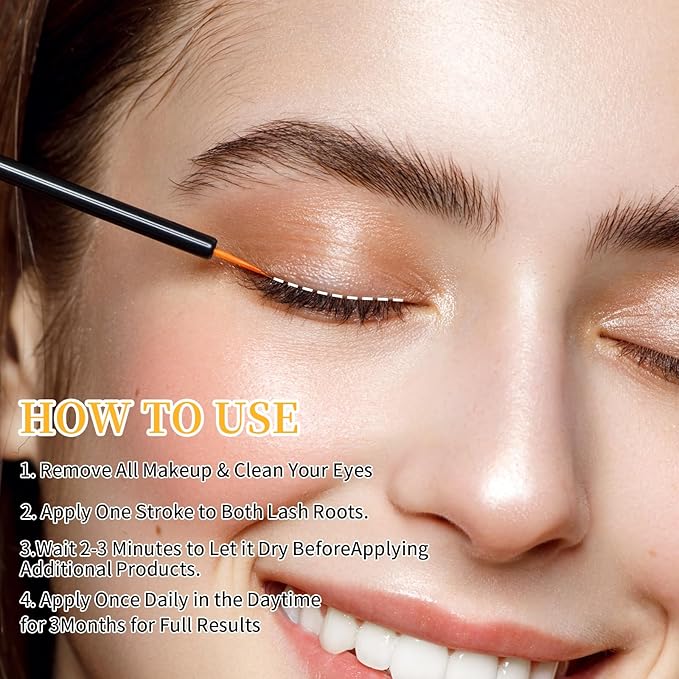 Eyelash Growth Serum for Thicker, Longer, Natural Lashes without Prostaglandin – Grow Luscious, Natural Lashes with Advanced Enhancer | Vegan & Cruelty-Free Treatment