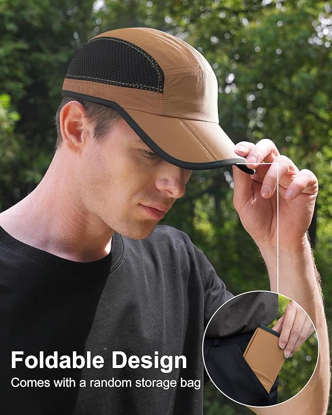 GADIEMKENSD Mens Folding Outdoor Hat Long Brim UPF 50+ Sun Protection