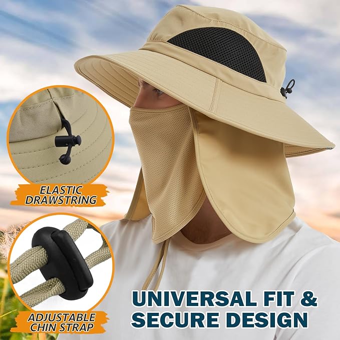 EINSKEY Wide Brim Sun Hat, UPF 50+ UV Protection Waterproof Packable Bucket Hat for Men & Women, Fishing Hiking Beach Garden