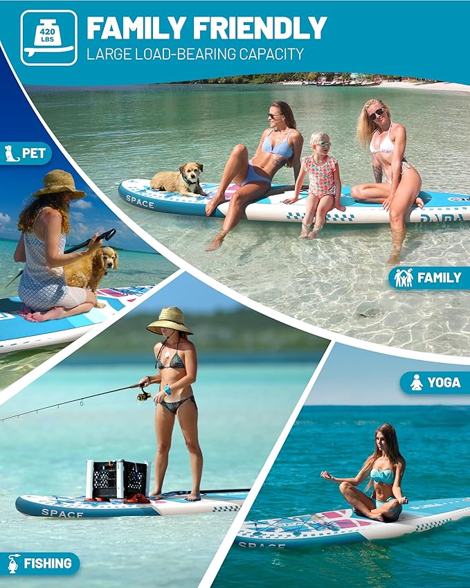 DAMA 11'*34"*6" Inflatable Paddle Board, Paddle Boards for Adults,Sup,Lightweight and Durable, Easy to Inflate, Versatile in Style, Fully Functional, Equipped w/High Grade Accessories.