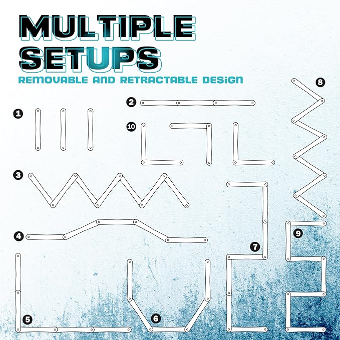 Hikeen 7-Sections Hockey Training Equipment,Magnetic Adjustable Size Hockey Stick Handling Trainer,Portable Stickhandling Training Tool for Puck Control, Reaction Time and Coordination
