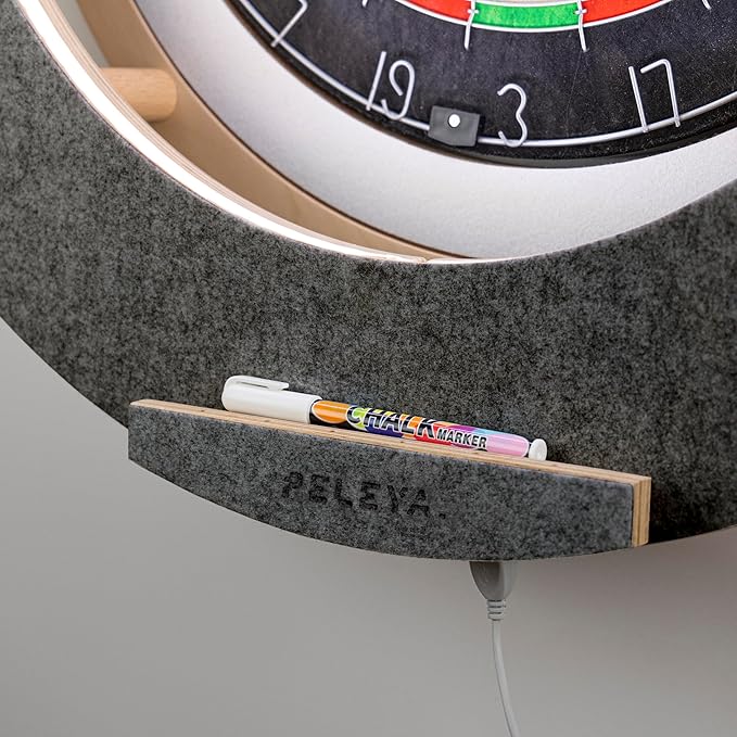 Dart Board Cabinet Set with LED Light; Bristle Dartboard, Built in LED Light, Darts and Chalkboards