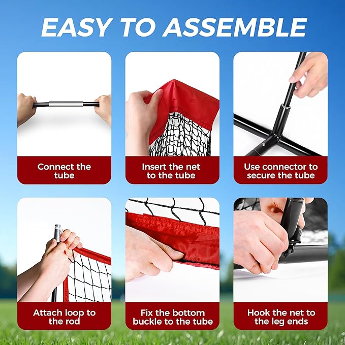 7x7 FT Baseball Net for Batting Pitching Hitting, with Strike Zone, Softball Net for Batting and Pitching, Baseball Practice Training Equipment for Kids Adult Youth