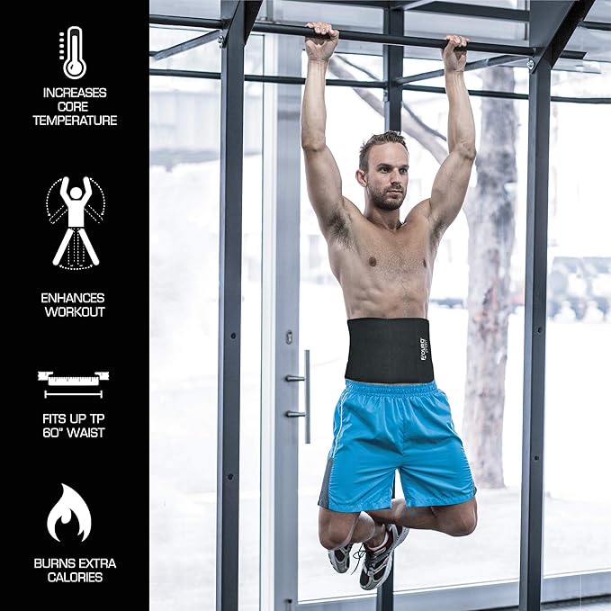 Aduro Waist Trainer for Men Women Sweat Belt Trimmer Body Shaper Exercise Belt