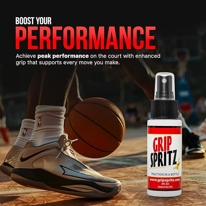 Basketball Shoe Grip Spray - Improve Sole Traction & Court Grip - Rejuvenate & Elongate Sneaker Life - Anti Slip Grip & Performance Enhancer - Basketball Accessory