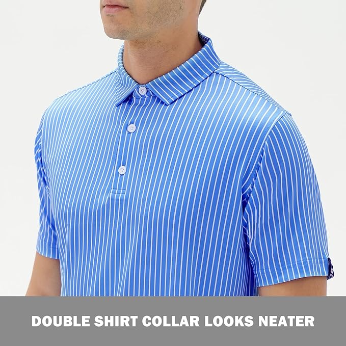 DEOLAX Mens Polo Shirts Fashion Print Mens Golf Shirt Dry Fit Mens Golf Polo Short Sleeve Quick Dry Funny Golf Shirt for Men