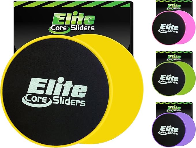 Elite Sportz Core Sliders for Working Out - Pack of 2 Compact, Dual Sided Gliding Discs for Full Body Workout on Carpet or Hardwood Floor - Fitness & Home Exercise Equipment - Small Gift for Athletes