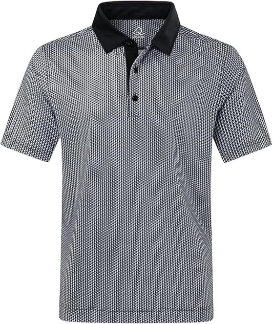 DEOLAX Mens Polo Shirts Fashion Print Mens Golf Shirt Dry Fit Mens Golf Polo Short Sleeve Quick Dry Funny Golf Shirt for Men