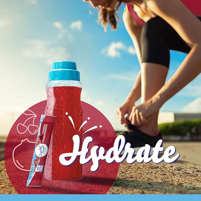 Crystal Light Cherry Pomegranate Naturally Flavored with other natural flavor Powdered Drink Mix, 120 ct Pack, 12 Boxes of 10 On-the-Go-Packets