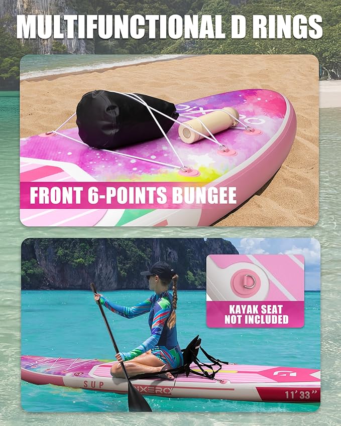 Inflatable Stand Up Paddle Board with SUP Accessories, Anti-Slip EVA Deck, 11'*33" Inflatable Paddle Boards for Adults & Youth of All Skill Levels