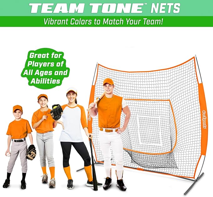 GoSportsGoSports Team Tone 7' x 7' Baseball & Softball Practice Hitting & Pitching Nets in Team Colors
