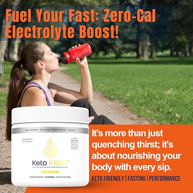 Hi-Lyte Keto K1000 Electrolyte Powder | Lemonade | Hydration Supplement Drink Mix | Boost Energy & Beat Leg Cramps | No Sugar, No Maltodextrin | 50 Servings