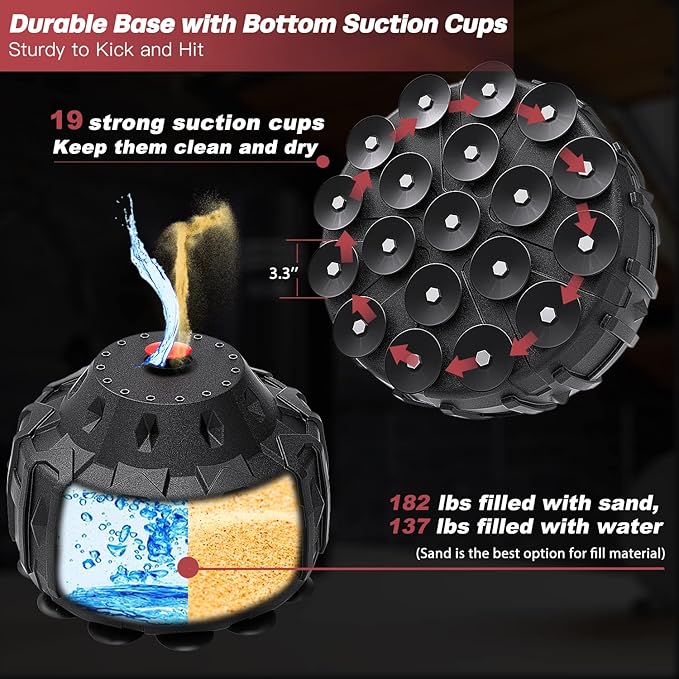 Dripex Freestanding Punching Bag, Heavy Boxing Bag with Stand for Adult Youth - Men Standing Boxing Punch Bag for Home Gym Workout