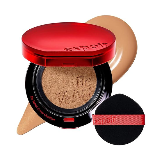 espoir [NEW] Be Velvet Cushion Foundation | Quick and Easy Coverage with Long-lasting Color by Zero Oxidation (#30 Toffee, 0.46 Ounce (Pack of 1))