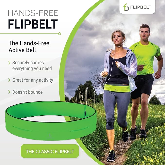 FlipBelt Classic Running Belt, Running Fanny Pack for Women and Men, USA Company