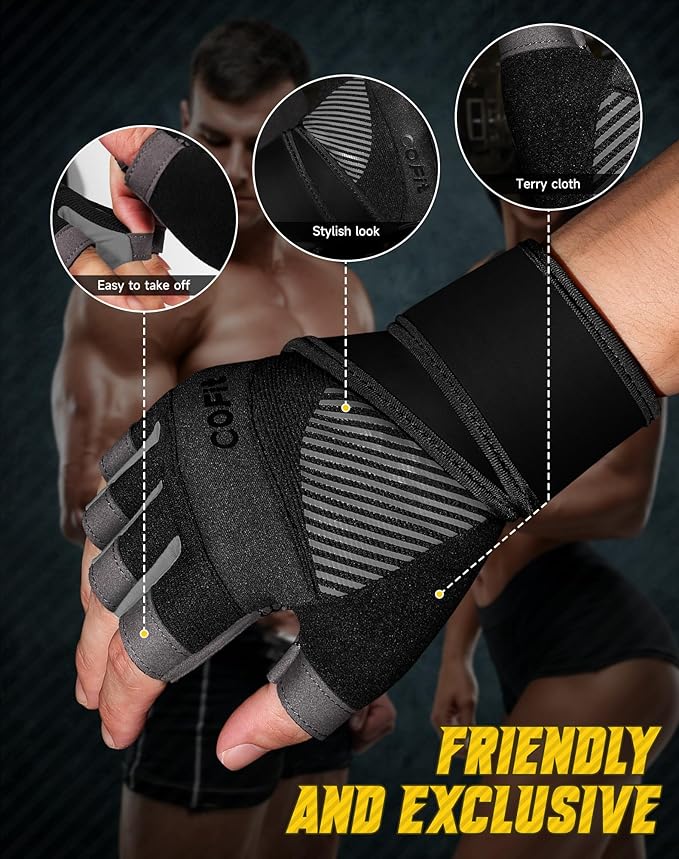 COFIT Breathable Workout Gloves, Antislip Weight Lifting Gym Gloves for Men Women, Superior Grip & Palm Protection for Weightlifting, Fitness, Exercise, Training