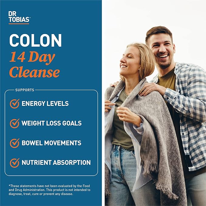 Dr. Tobias Colon 14 Day Cleanse, Advanced Gut Cleanse Detox for Women & Men with Cascara Sagrada, Psyllium Husk, Senna Leaf & Probiotics, Non-GMO Colon Cleanse, 4 Bottles of 28 Capsules (1-2 Daily)