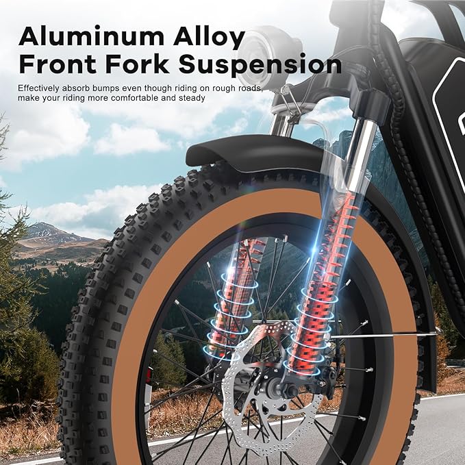 Electric Bike for Adults, 20"x 4" Fat Tire 35MPH Ebike, 1450W Peak Mountain Bike with 48V 20AH Removable 960WH Battery, 80 Miles Max Range Hydraulic/Mechanical Disc Brake 7-Speed Electric Bicycle