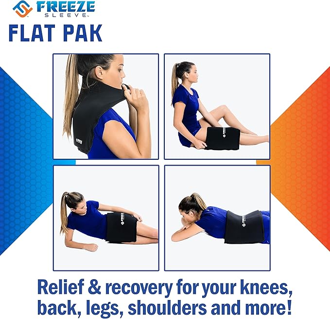 FreezeSleeve Flat Pak | 12" x 17" Extra Large Reusable Gel Ice Pack for Hot and Cold Therapy | Soft Flexible Cooling Pad for Back Hip Leg Injuries and Pain Relief | Cold Compress for Injury Recovery