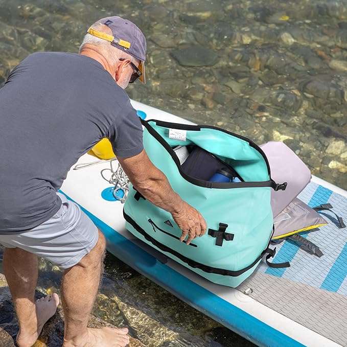 Haimont Large Waterproof Duffel Backpack Roll-Top Heavy Duty Dry Duffle Bag for Boating, Travel, Motorcycle, Kayaking, Camping, 60L