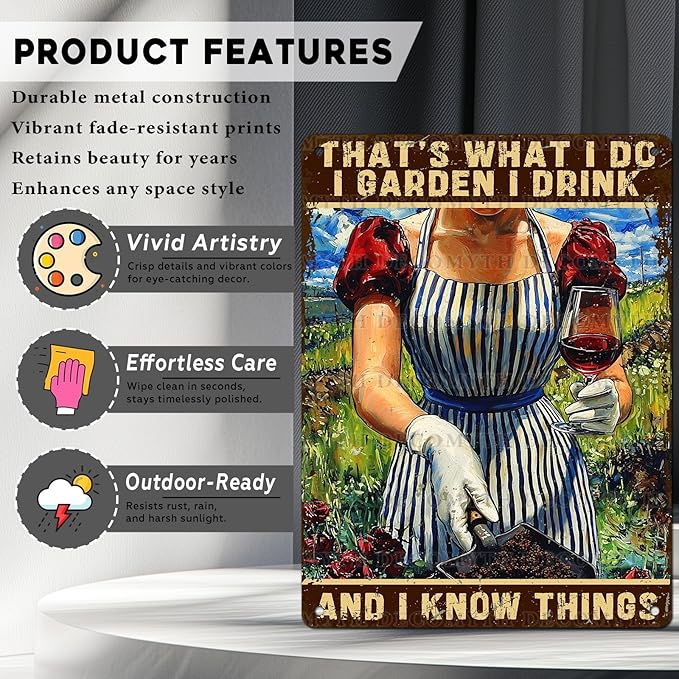 Gardening Decor That's What I Do I Garden Vintage Metal Sign for Home Yard Garden Backyard Garage Man Cave Shed Office Craft Room 12 * 16inch