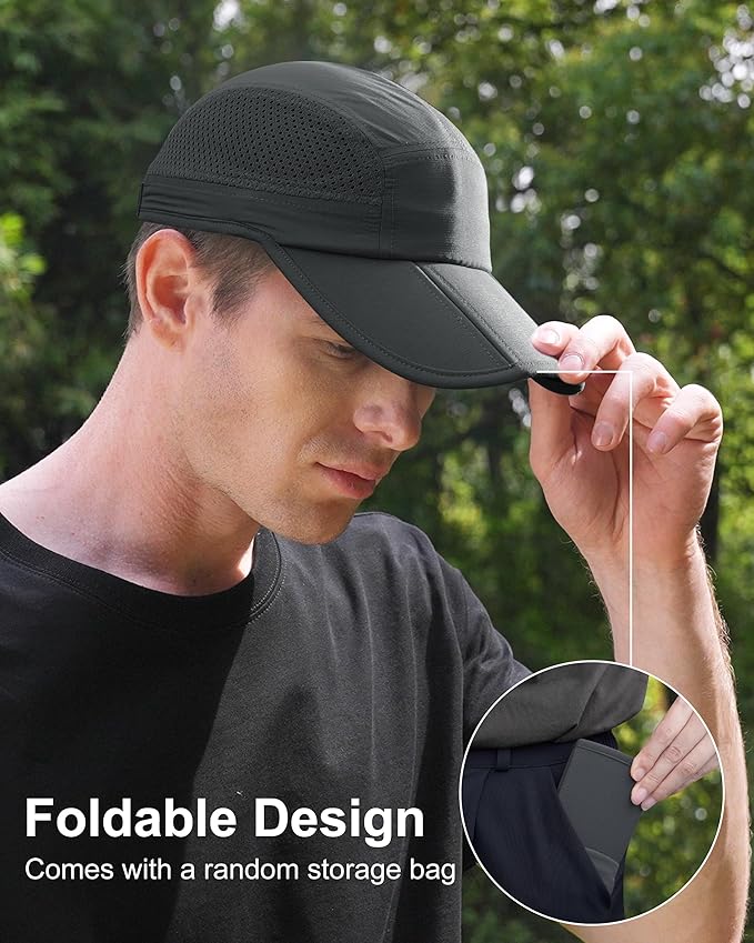 GADIEMKENSD Mens Folding Outdoor Hat Long Brim UPF 50+ Sun Protection
