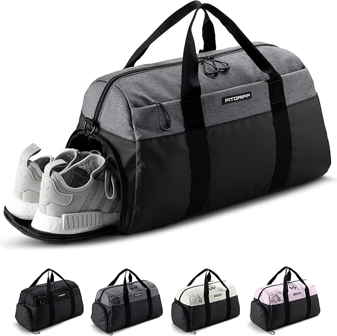 Fitgriff® Gym Bag V2 for Men and Women with Shoe & Wet Compartment - Duffle Bag for Travel, Sports, Fitness and Workout